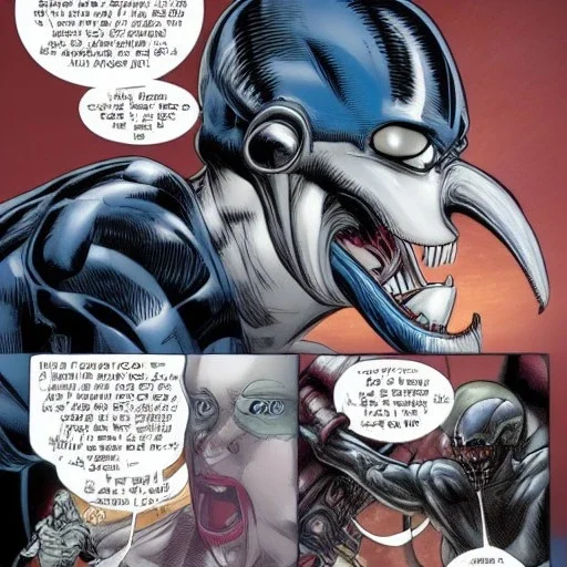 crossover between alien xenomorph and captain America