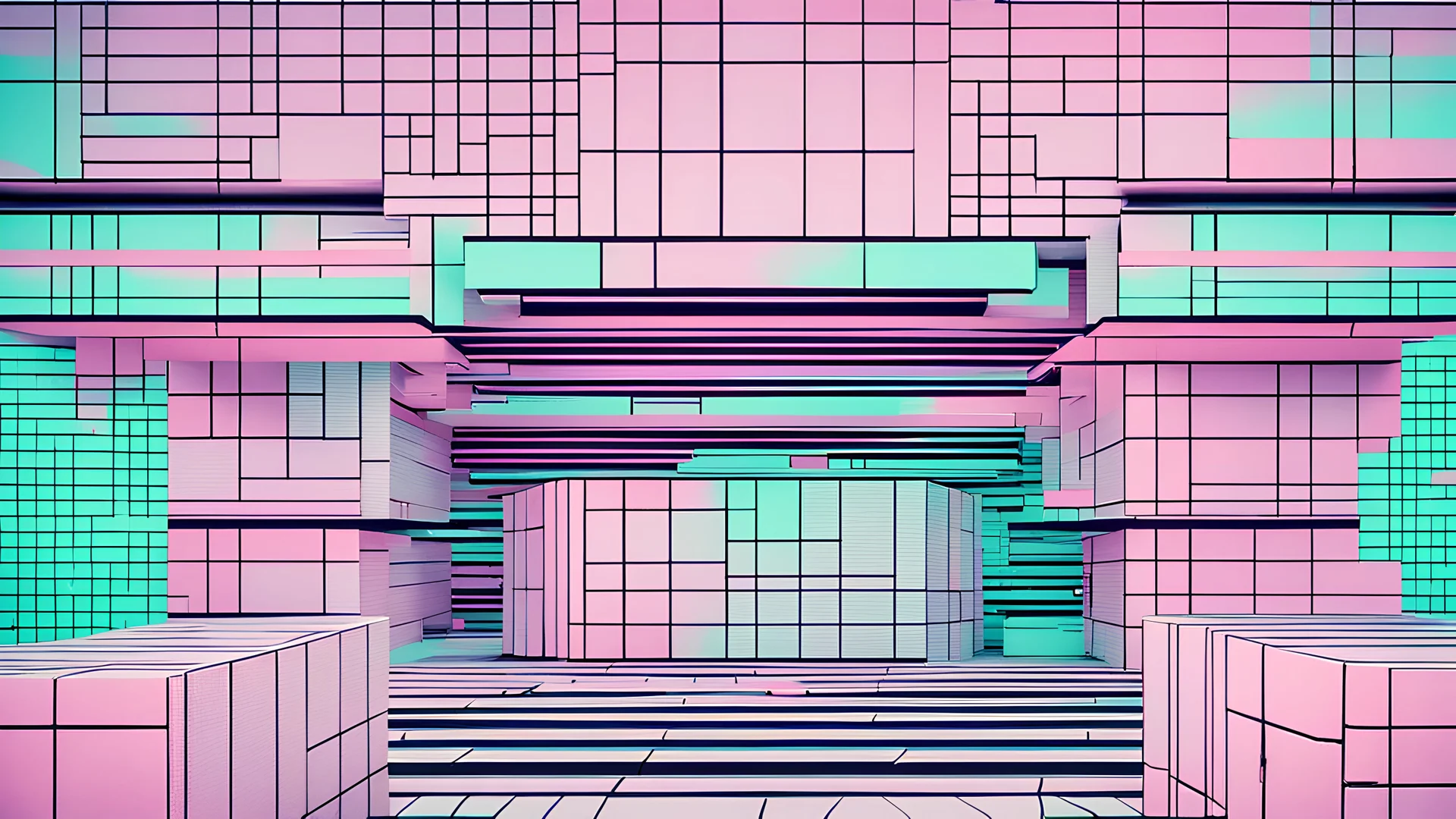 brutalist background texture with vaporwave pattern ribbons