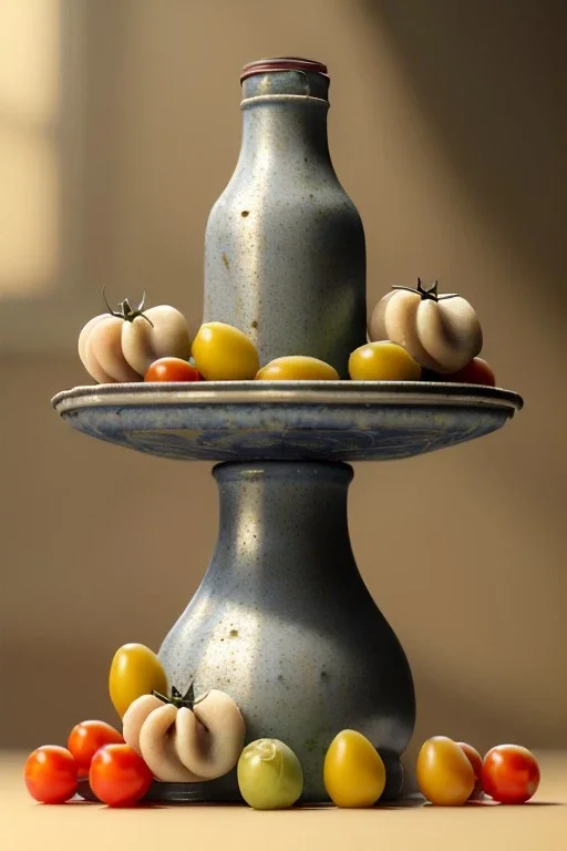 renaissance style still life composite, Ravioli pasta with natural cherry tomato, albahaca, olives, olive oil bottle. Dish, moisture, art, natural, ornaments, ceramic, marble, high kitchen, smooth, god rays, unreal engine 5, ray tracing, RTX, lumen lighting, ultra detail, volumetric lighting, 3d.