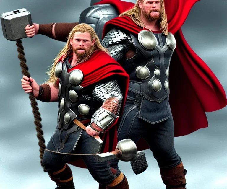 Dall e style, Fat thor, photorealistic