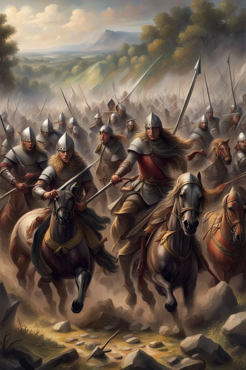 The haestingas defending their Territory from the Saxon invaders