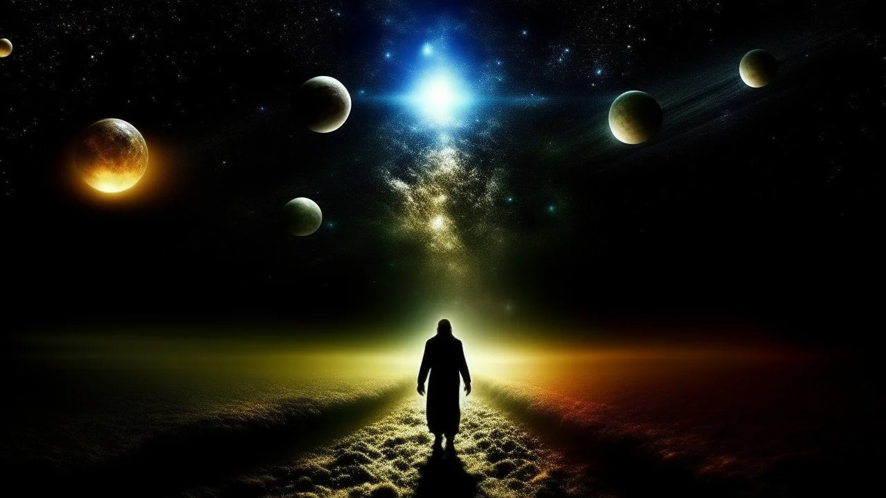 matrix universe, space, planets, god creation walking in the light