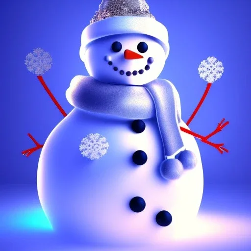 frosted snowman vector art , shiny and bright , chiaroscuro , ,intricate , hd , 3d , 8k , octane render , inner glow ,back lighting , up lighting , strobe lights