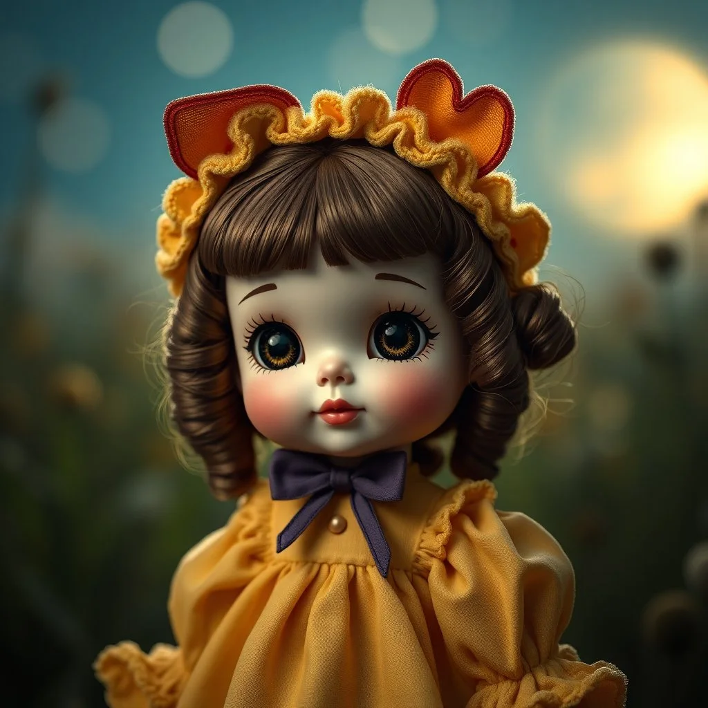 A doll in the moonlight, cute