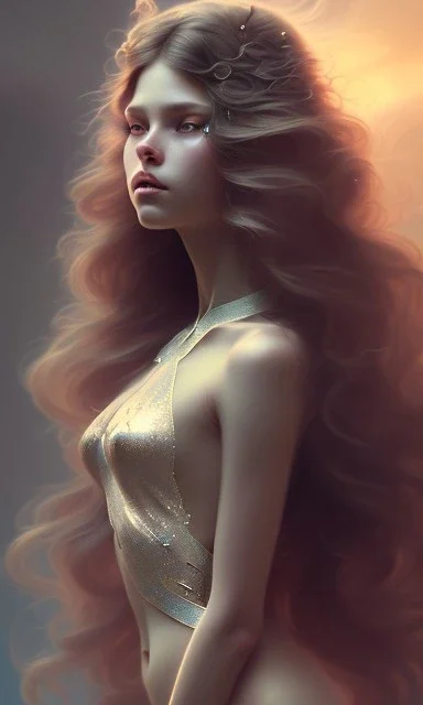 porno model , cute, beautiful, long hair, wavy hair, curly hair، black eyes, full body, cinematic, 8k, resolution concept art portrait by Greg Rutkowski, Artgerm, WLOP, Alphonse Mucha dynamic lighting hyperdetailed intricately detailed