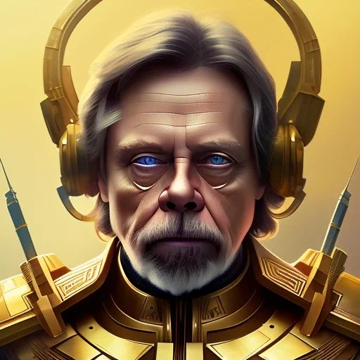 Mark Hamill, armour, intricate details, full body portrait, keep head in frame, slight smile, black Japanese motif, concept art, highly detailed, digital painting, concept art, sharp focus, illustration, art by Yoji Shinkawa, WLOP and greg rutkowski and alphonse mucha and artgerm and yanjun Chen and Junji ito and Makoto Shinkai, HDR, octane render