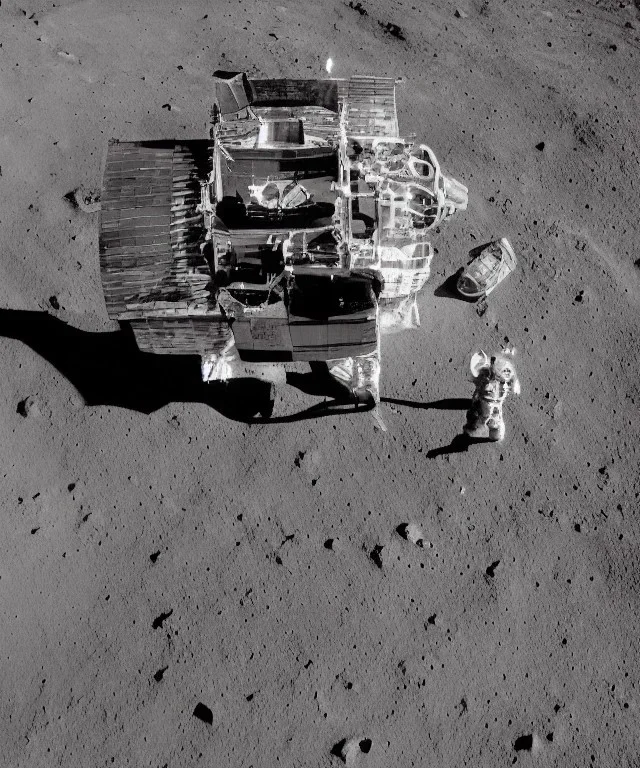 Ancient temple on the moon lunar surface