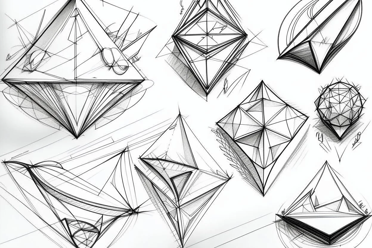 4 Analysis of diamond concepts into lines and shapes sketches