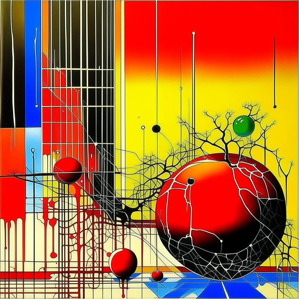 Global warming graph schema, abstract surrealism, by Graham Sutherland and Arthur Secunda, silkscreened mind-bending illustration; asymmetric, Braille art, warm colors, dark shine, by norman Bel Geddes, saturated colors, morse code Matrix vertical artifacts