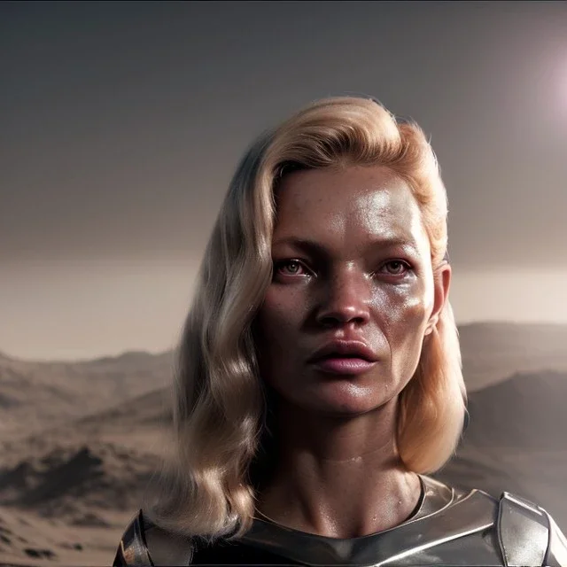 Ultra Realistic retro sci-fi movie scene, waist up view portrait, 5 clones blonde women, sweet young Kate moss face, perfect iris, glow eyes, face makeup, with weapon. Mars background, Retro sci-fi style, helmet, tight latex coat, fog, rain, soft color, highly detailed, unreal engine 5, ray tracing, RTX, lumen lighting, ultra detail, volumetric lighting, 3d, finely drawn, high definition, high resolution.