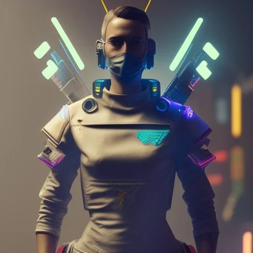 A cyberpunk soldier Armor wearing Fox,cyberpunk2077, ultra realistic,shiny, smooth, studio quality, octane render, Surrealism, Triadic colour scheme,glow-stick, ambient lighting polaroid, 100mm