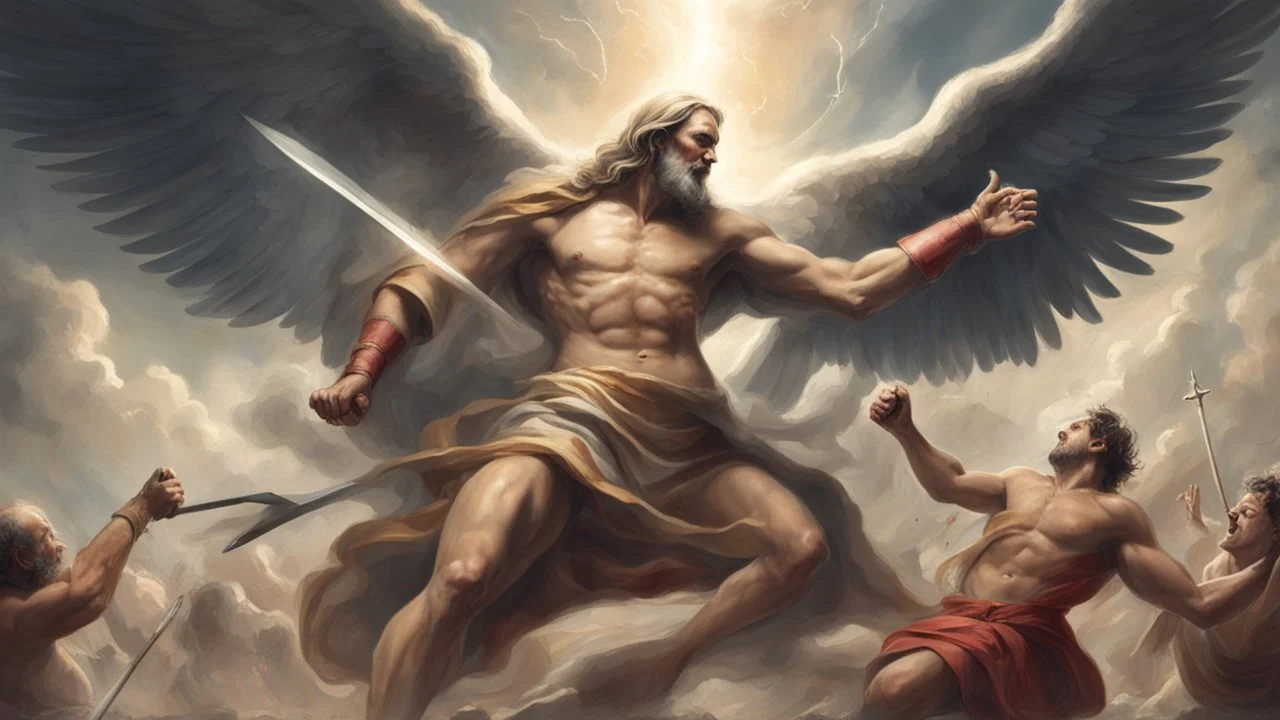 Human fighting christian god