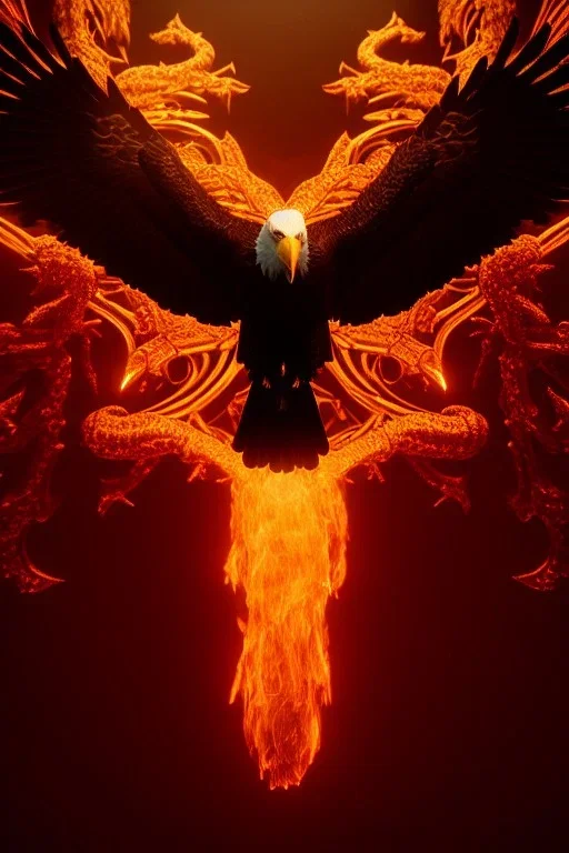 portrait of eagle set in magic fire, cinematic lighting, photorealistic, realistic, detailed, volumetric light and shadow, hyper HD, octane render, unreal engine 5 insanely detailed and intricate, hypermaximalist, elegant, ornate, hyper-realistic, super detailed --v 4