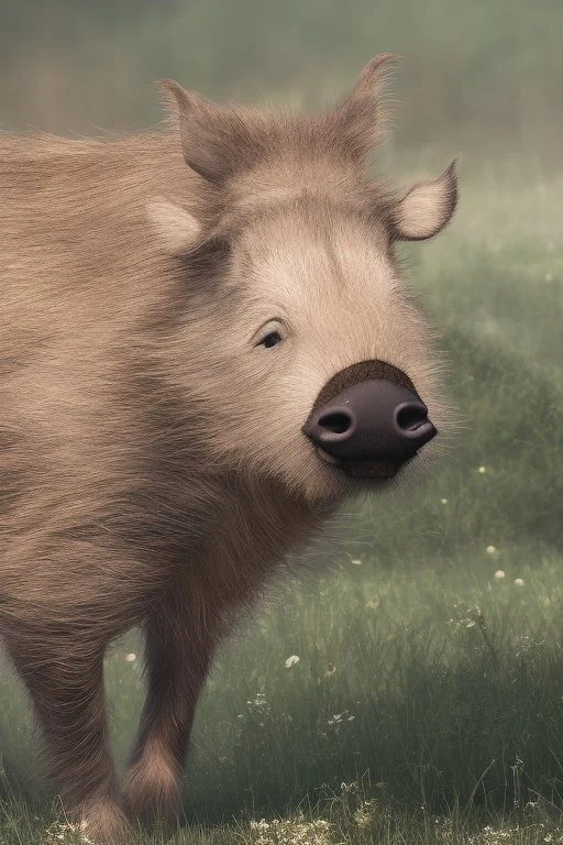 Animation image of wild warthog, 8k high quality real life animation