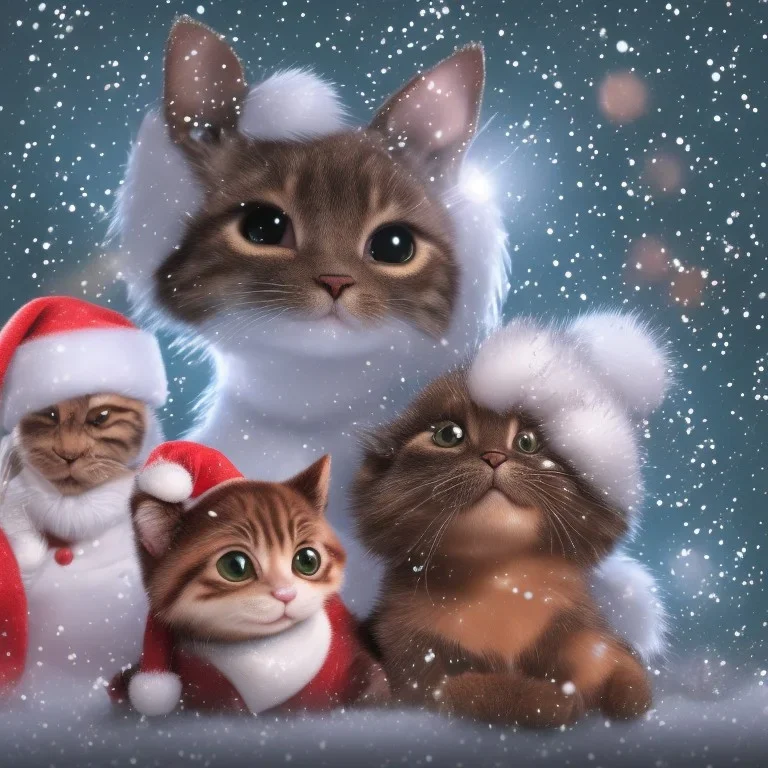 Cute cat and cute mouse celebrate christmas Merry christmas friends who celebrate