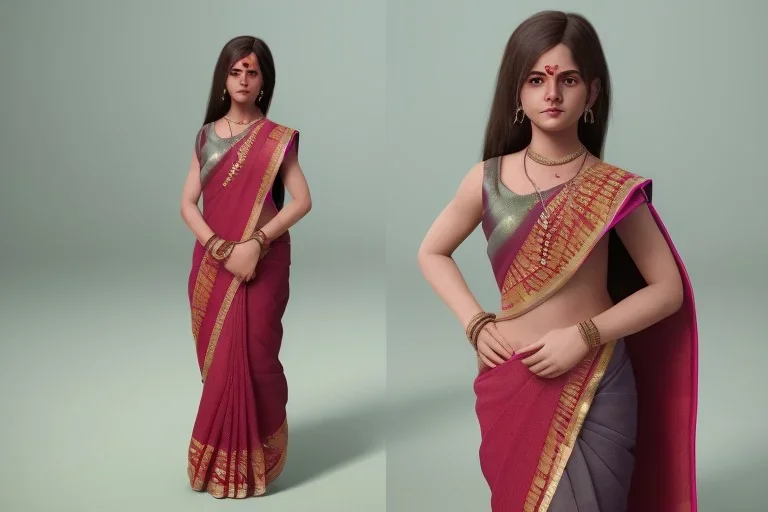 full body photo of a girl in saree i,hyperrealistic,detailed,8k,cinematic