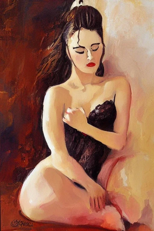 boudoir photo woman painting art