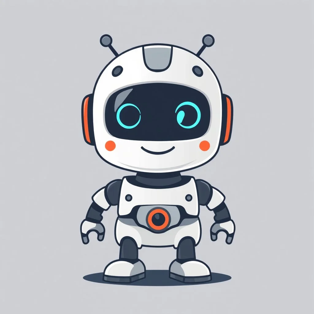 AI Robot LOGO simple, winking face