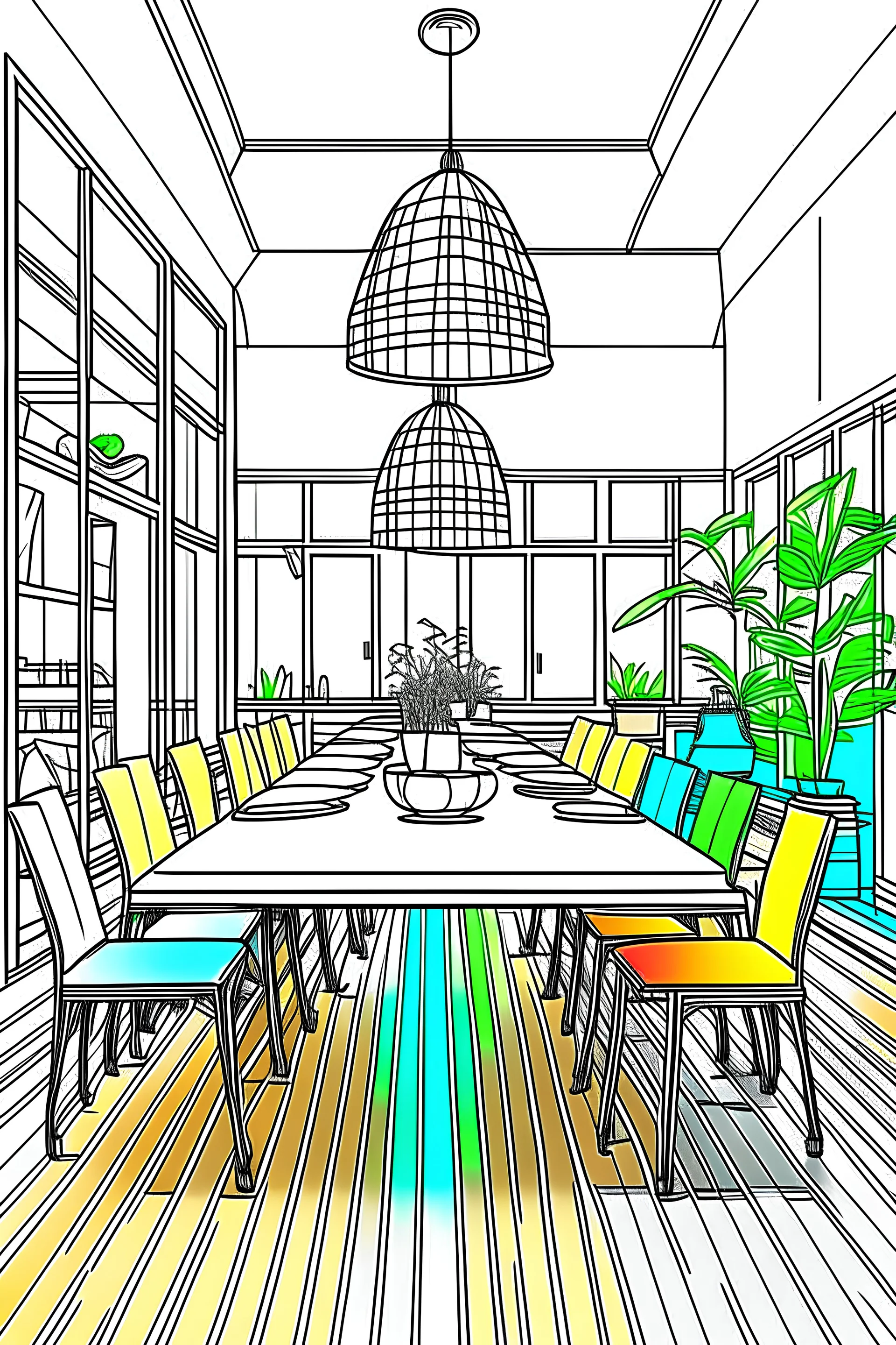 Dining Room Home Interior Graphic Color Sketch Illustration Vector Stock  Illustration - Download Image Now - iStock