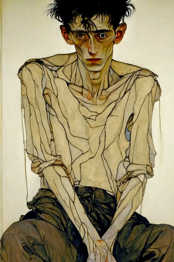 painting of a figure with the life-filled void of an empty existence, egon schiele masterpiece