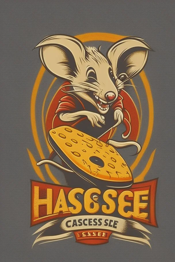 Mouse stealing cheese logo design