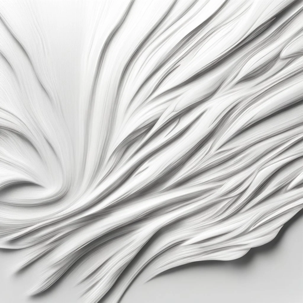 Hyper Realistic White Acrylic Brush Abstract Texture on White Wall