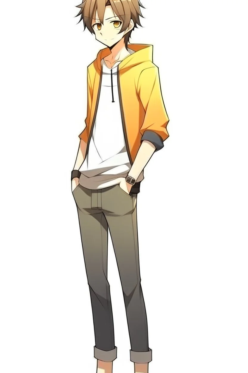 Anime man side character with a sport clothes, aged 26 , looks lovely