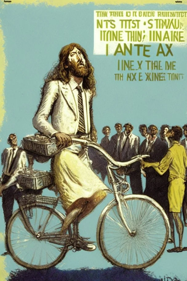 Income tax, I say Jesus I don't wanna be a candidate For Vietnam or Watergate 'Cause all I want to do is Bicycle