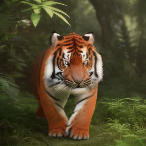 small Full Tiger running raning jungle