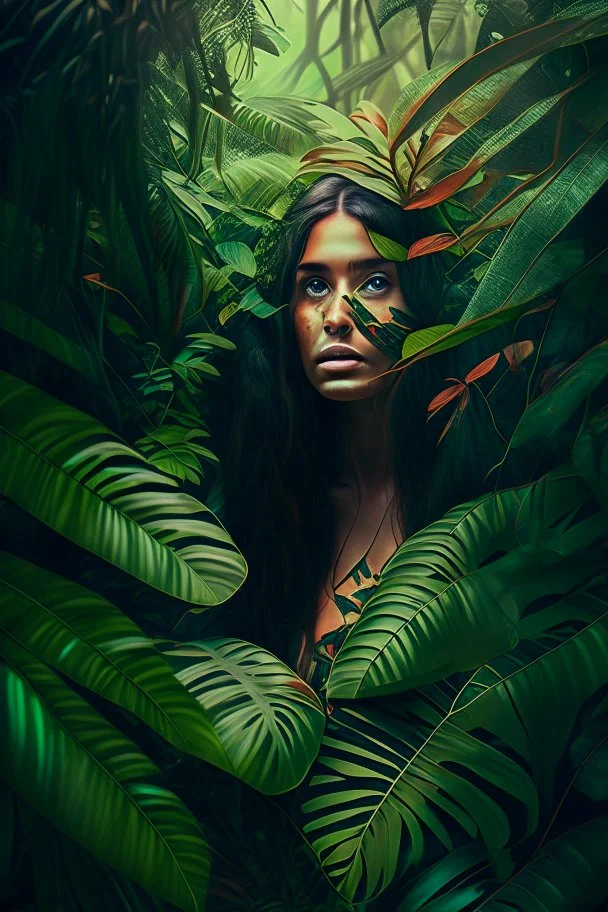 Lady in jungle