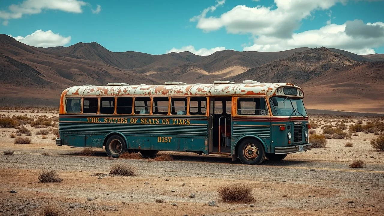 Whispers of the past echo in the desolate landscape. The bus, a monument to forgotten journeys. A silent sentinel. 🤫