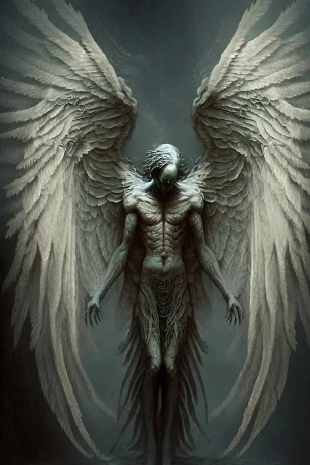 lovecraftian angel human with wings