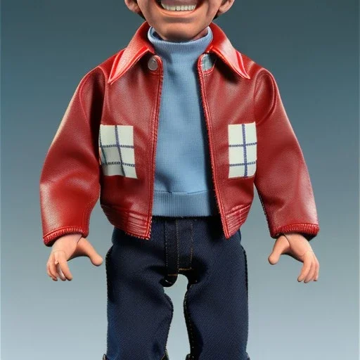 wide view Popped-collar Fonzie toy Action figure doll 1977 realistic (thumbs-up) (face)