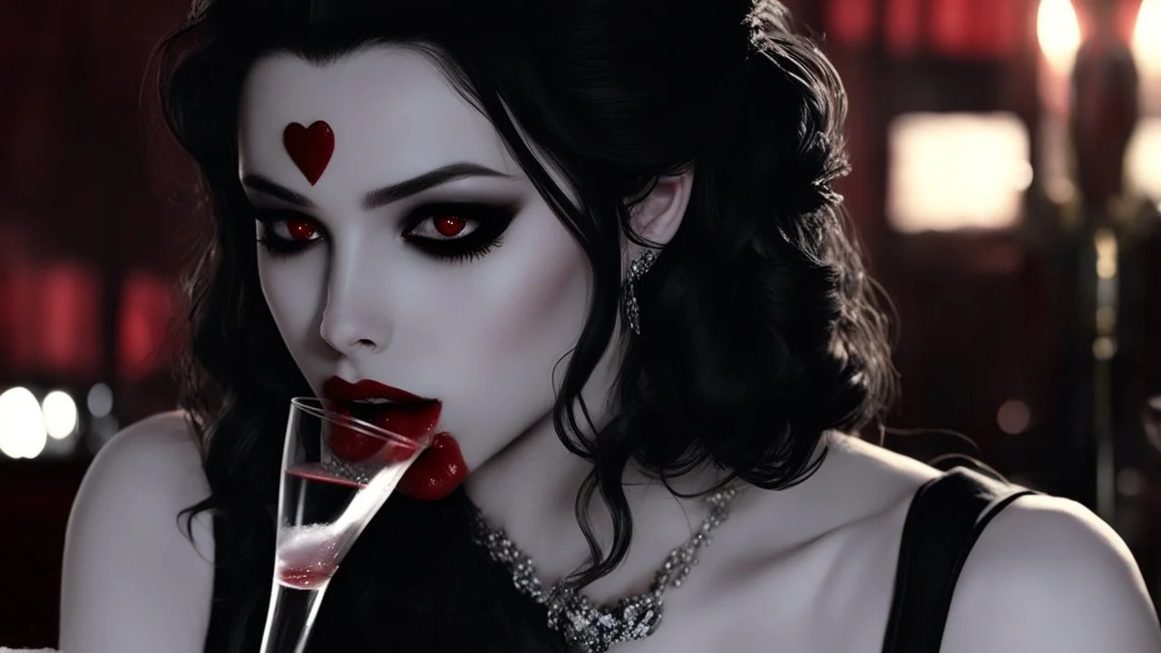 [Vampire night's out, she has bloody fangs] Tonight you went to a bar, I saw you sittin' there Pretty thin and your skin so dang fair Offered me a drink, I said "No But that's sweet" Didn't have a clue I saw you as meat Talked for a while Started to smoke a cigarette
