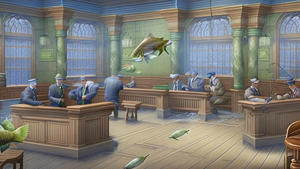 fishing club in courtroom