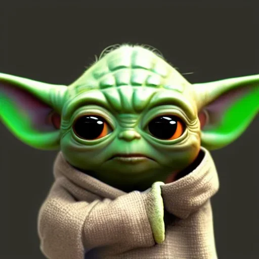 Chibi yoda, pixar 2022, modern Disney style, octane render, realistic, hyper detailed, star wars war background