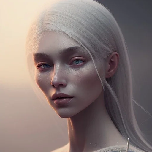 hyperrealistic portrait of gorgeous white hair female in the style of stefan kostic, full body portrait, well lit, intricate artwork, wlop, beeple. octane render, highly detailed, sharp focus, intricate concept art, digital painting, ambient lighting, 4k, artstation