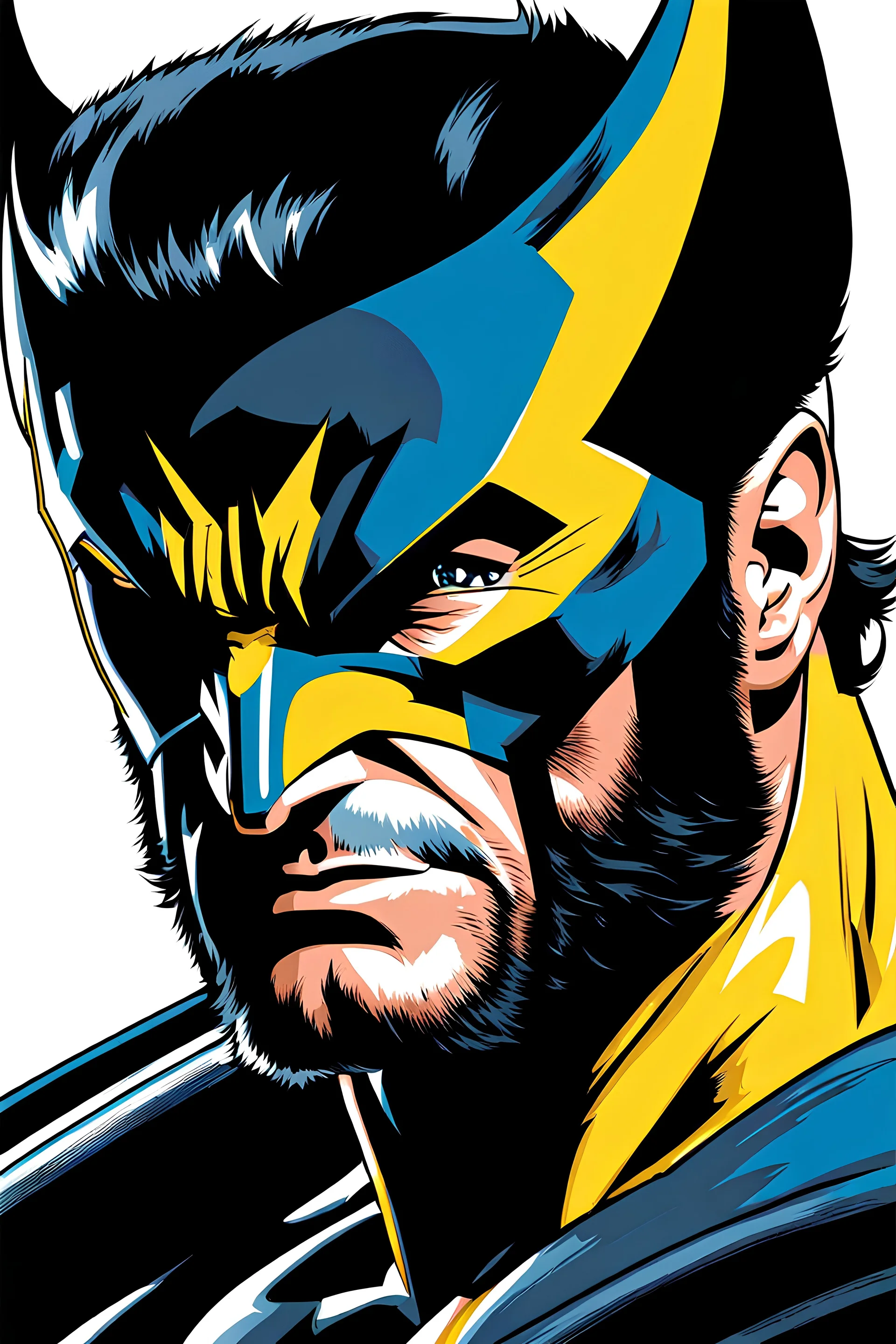 Wolverine from The X-Men, Andy Warhol Style Pop Art, and Very Detaled