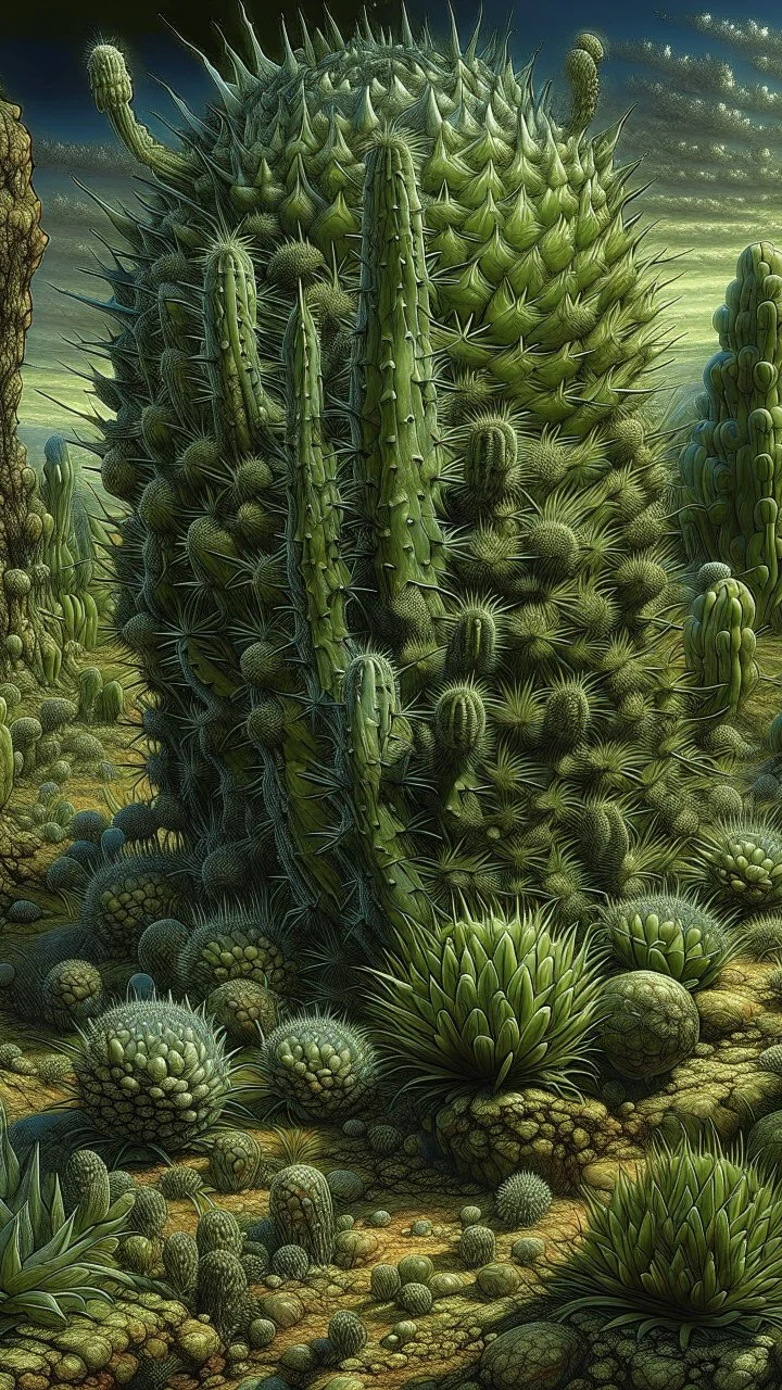 Busch painting style nightmare, by Daniel Merriam, by Albrecht Altdorfer, surreal, abstract, cactus growing Modifiers: fantasy intricate very attractive beautiful Unreal Engine hdr cinematic postprocessing pencil sketch black ink Craig Rutkowski more Magic Prompt A surreal of a hypercomplex cactus sylph with a perfectly symmetrical , featuring sharp,and impossibly soft skin