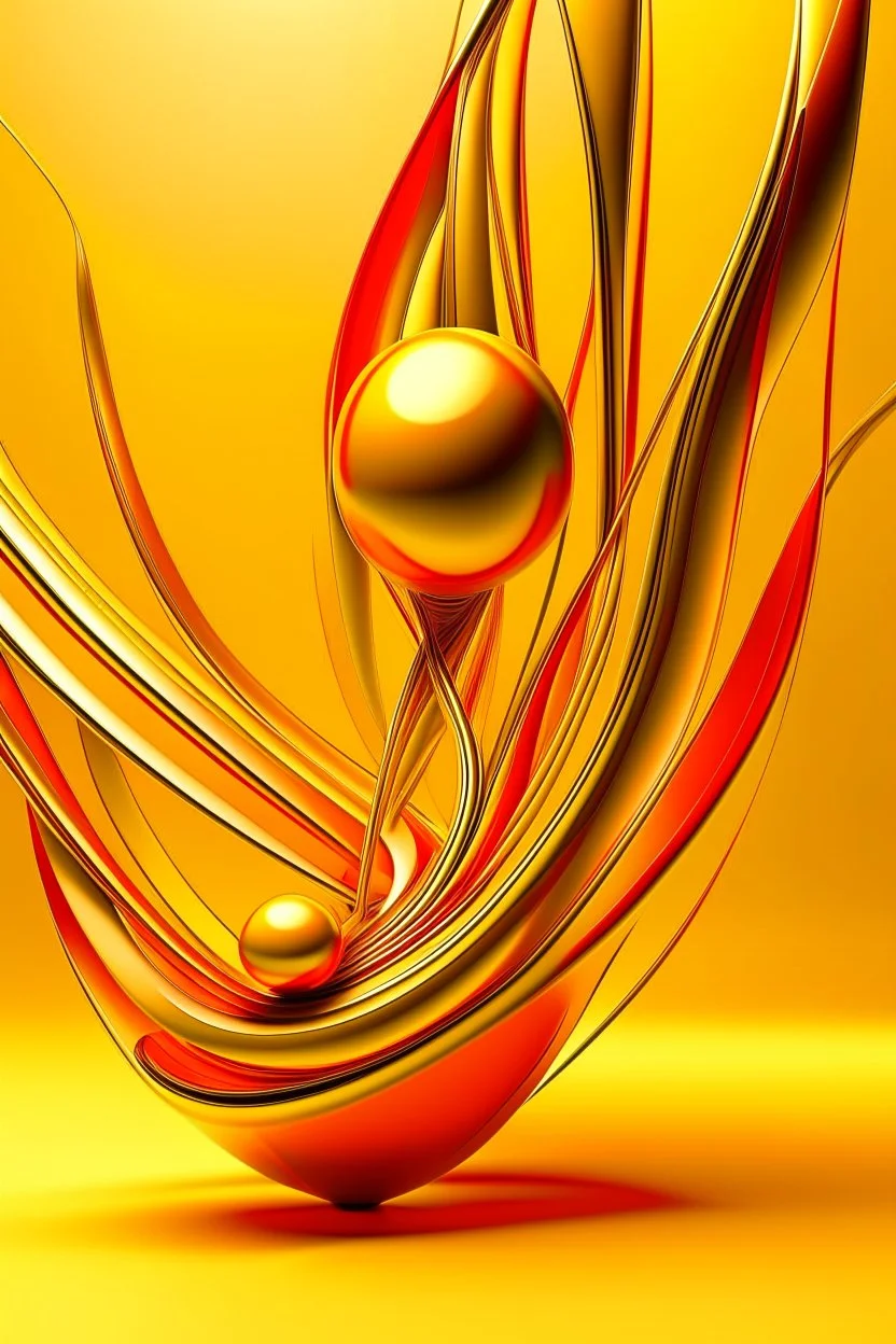 cartoon gold orange light yellow red abstract 3D wallpaper