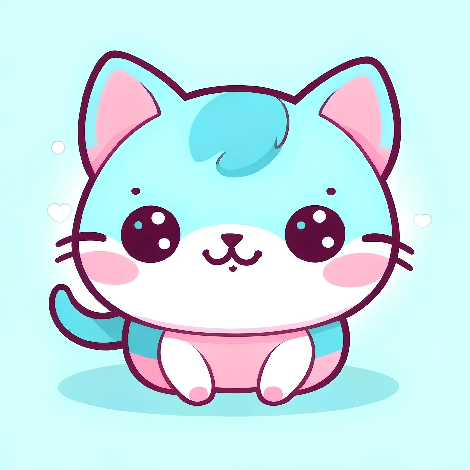 create a cute kawaii cat logo
