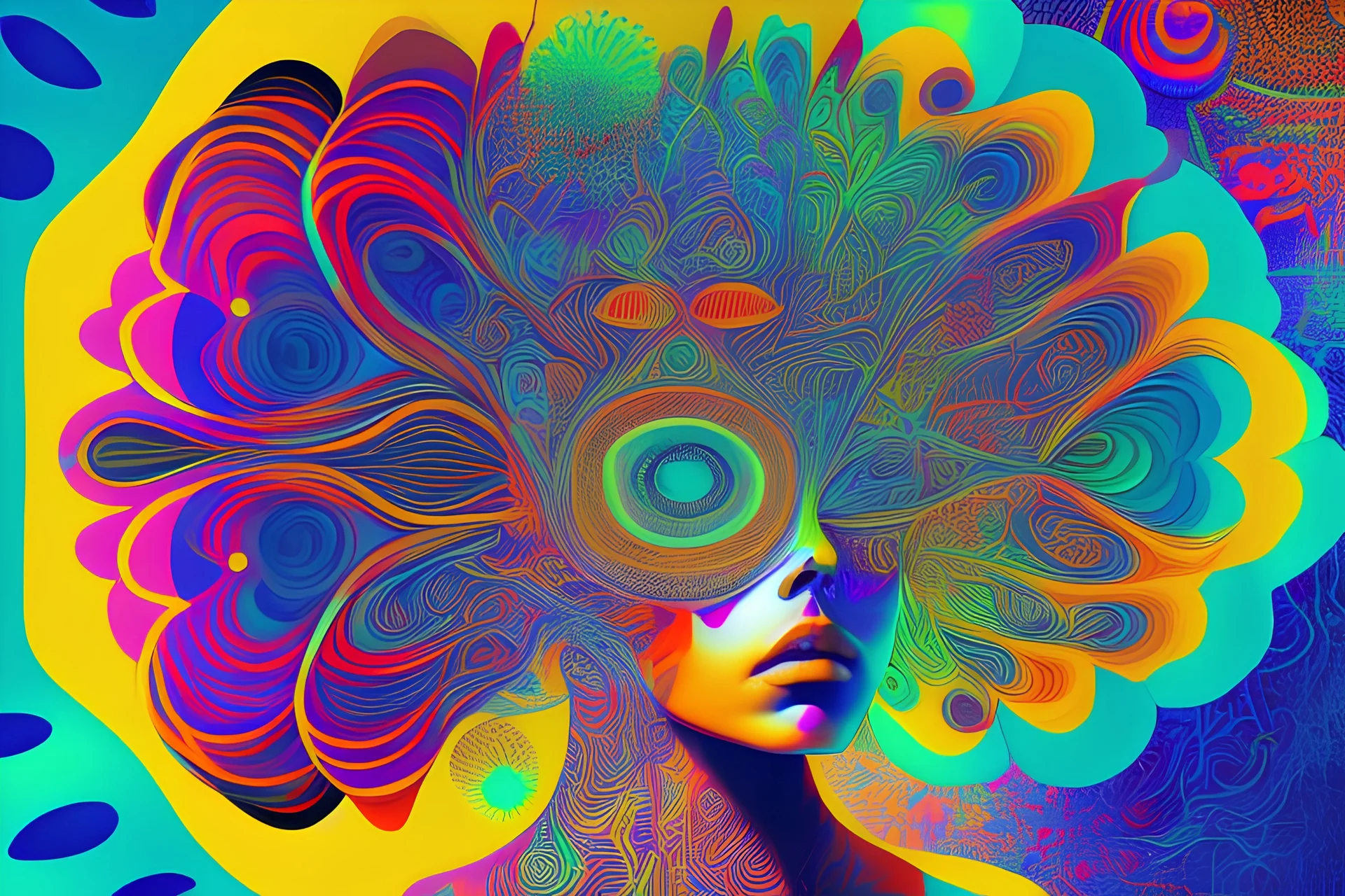 abstract journey of consciousness through psychedelics