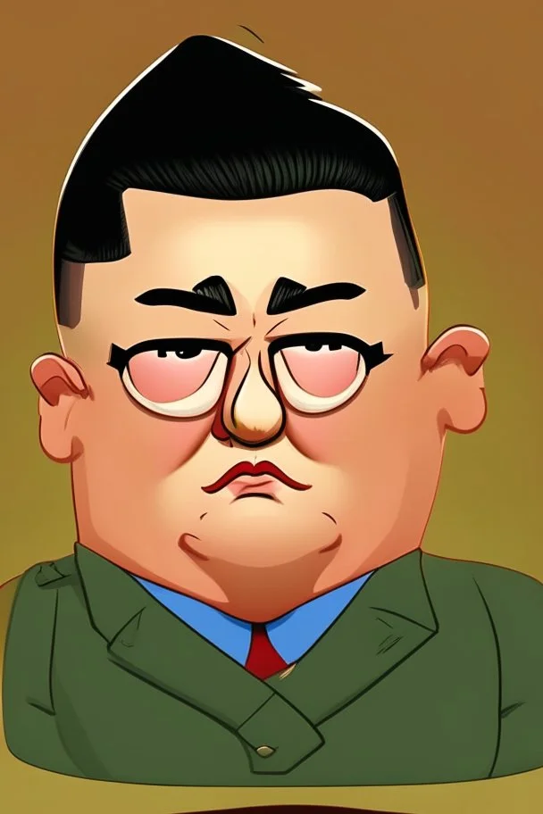 Kim Jong UnSupreme Leader of North Korea cartoon 2d