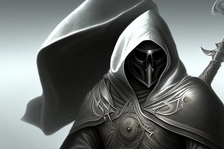 hooded figure with sword