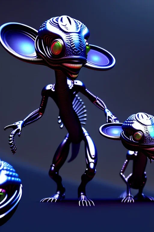 aliens invade clean art NFT, blender 3d