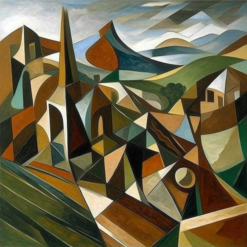 picasso landscape browns cubism