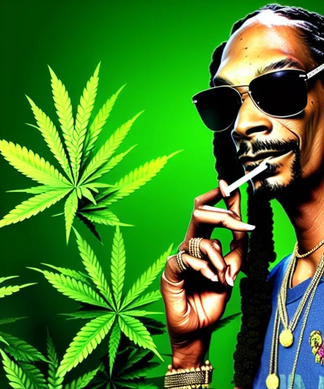 Snoop Dogg, smoking weed, jungle background, hyper realistic