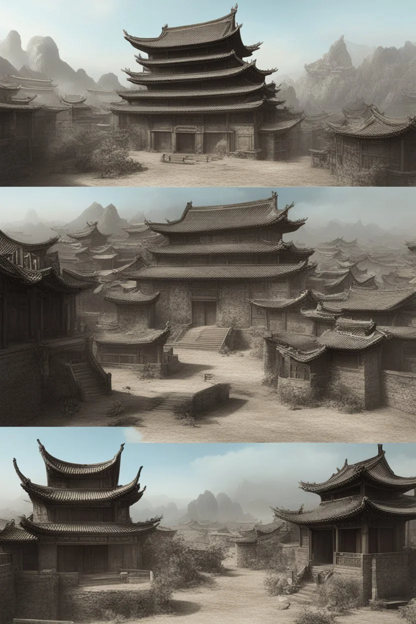 ancient, chinese, fantasy, ghost town