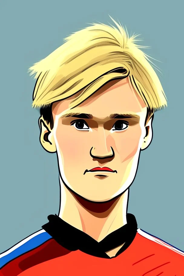 Martin Odegaard Norwegian football player ,cartoon 2d