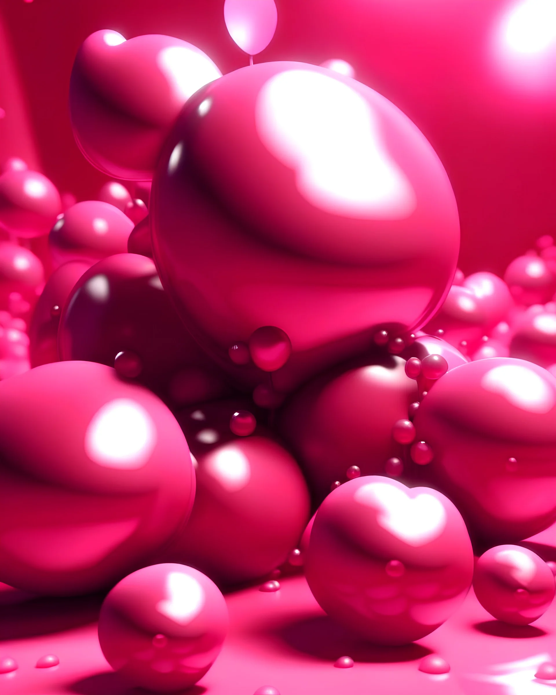 in love, crazy 3d render, glossy textures, pink colors, 4k, photorealistic